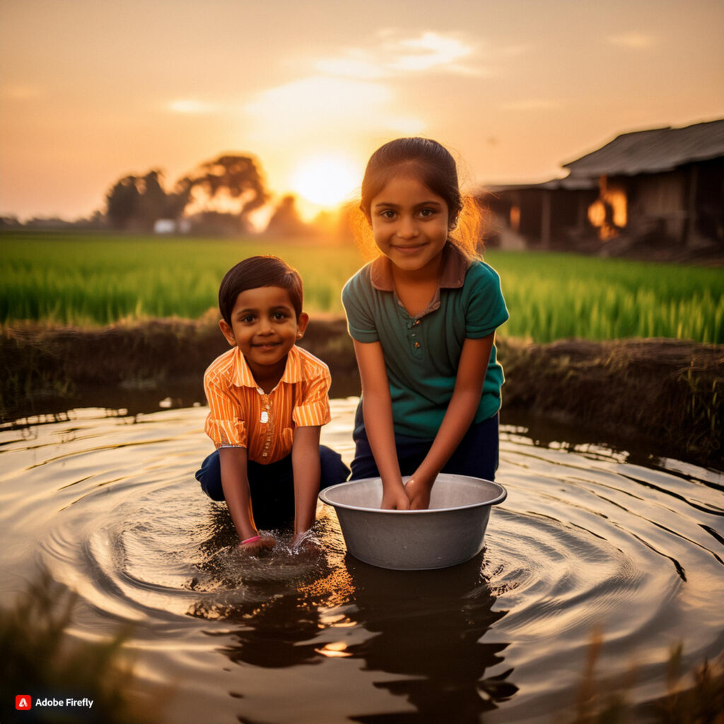 Kids Playing In Water